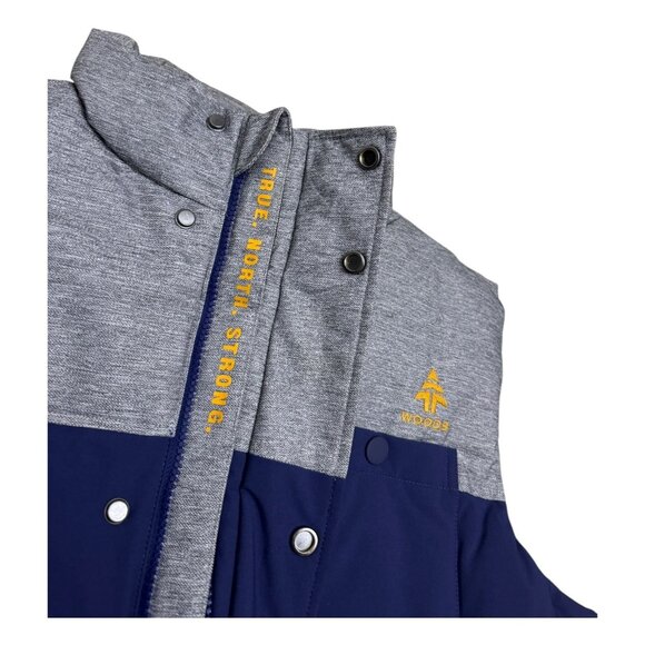 WOODS Adrian Duck Down Fill Blue Winter Puffer Parka Vest Mens Large - Picture 4 of 9